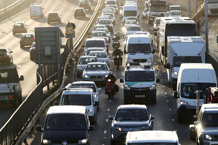 Vehicles in traffic approach the Blackwall Tunnel in London, UK, November 18 2020. Picture: REUTERS/SIMON DAWSON.