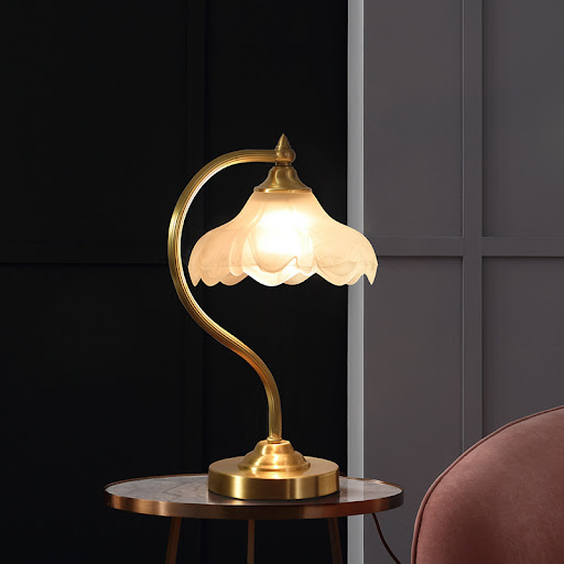 Title 2, Bedroom bedside lamp with warm dimmable light. ...