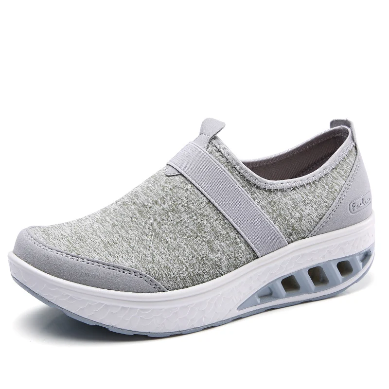 Zapatos de mujer talla grande con suela gruesa y balancín mejorado. Transpirables y cómodos para caminar.