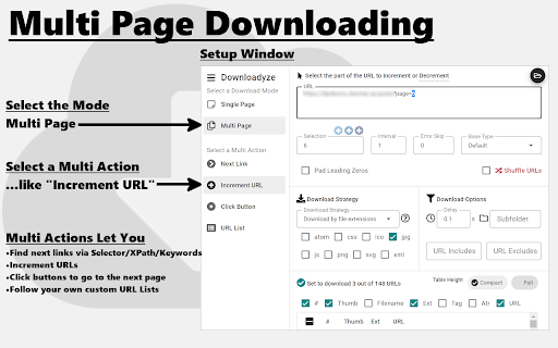 Downloadyze — a Multiple Page Downloader