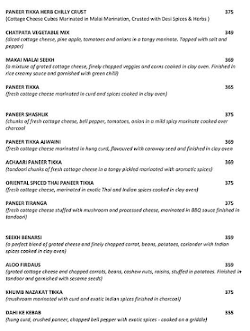 Hotel Abhinandan menu 