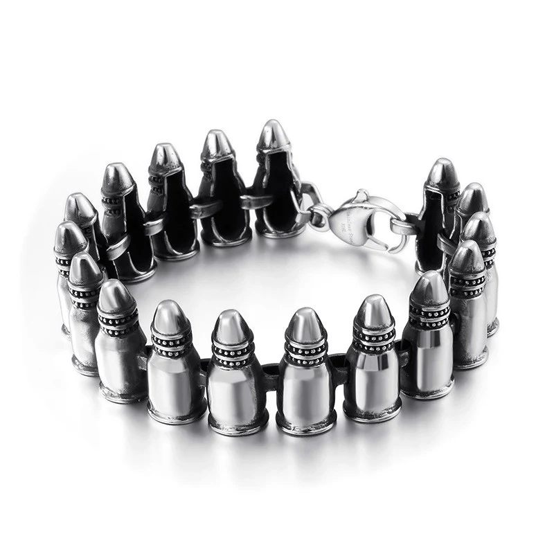 Pulseira Punk Gótica Rock Personalizada Europeia Americana. Expresse seu estilo único e rebelde com esta pulseira arrojada e cheia de atitude.