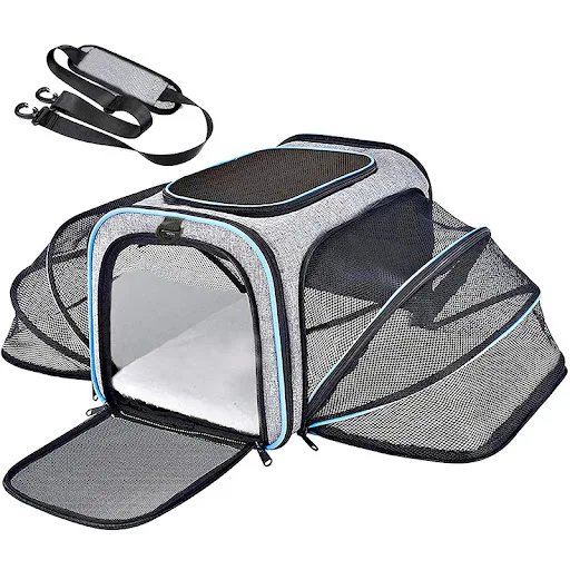 Pet Cat Bags Airline Approved Expandable Foldable Soft Dog Carrier 5 Open Doors Reflective Tapes Cat Travel Bag for Smal