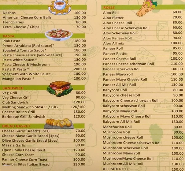 Mumbai Bites menu 