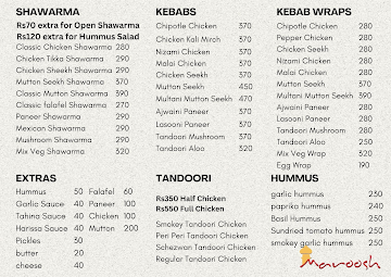 Maroosh menu 