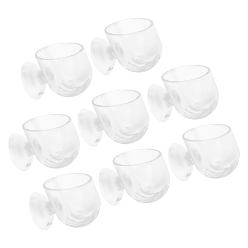 8 Pcs Hanging Aquarium Planter Fish Food Feeding Cups Shrimp Feeder Holder Tank Decorations Floating Acrylic Pots Landsc