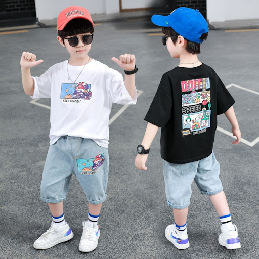 Title 1, Casual Boys Short Sleeve Two-piece Suit for Sm...