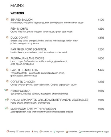 24/7 Restaurant - The Lalit menu 