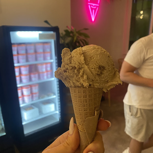 Gf/vegan cone with gf/cashew free/vegan brown sugar oat milk and cookies scoop! full ingredient and allergy list on their website!!