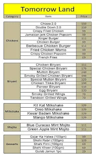 Tomorrow Land menu 1