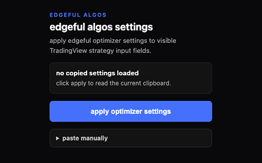 edgeful algos settings screenshot 1