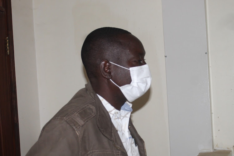 Patrick Lwoyero Kaiga in Kibera court where he was convicted