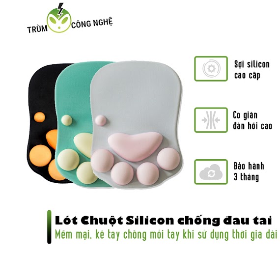 Miếng Lót Chuột Đệm Silicon Mềm Mại Kê Tay, Chống Mỏi Cổ Tay, Bàn Di Chuột Máy Tính Cỡ Lớn Chống Chai Tay