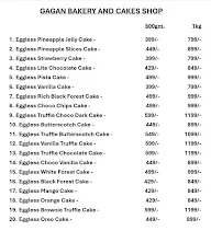 Gagan Bakery And Cakes Shop menu 1