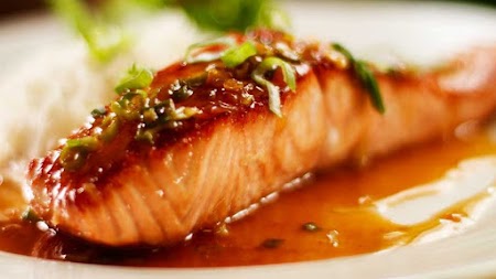 Pan Seared Glazed Salmon Behind Honey And Soy