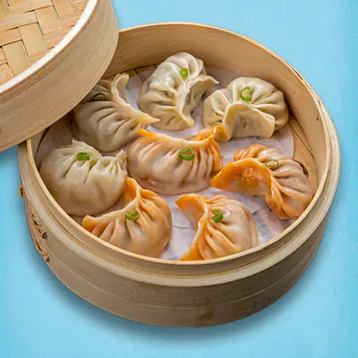 Chicken Half And Half Momos - 6 Pcs + 6 Pcs