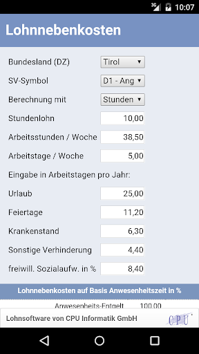 Lohnnebenkosten Rechner