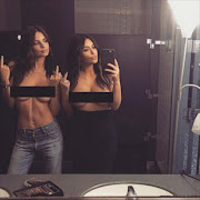 Emily Ratajkowski and Kim Kardashian West (c) Twitter