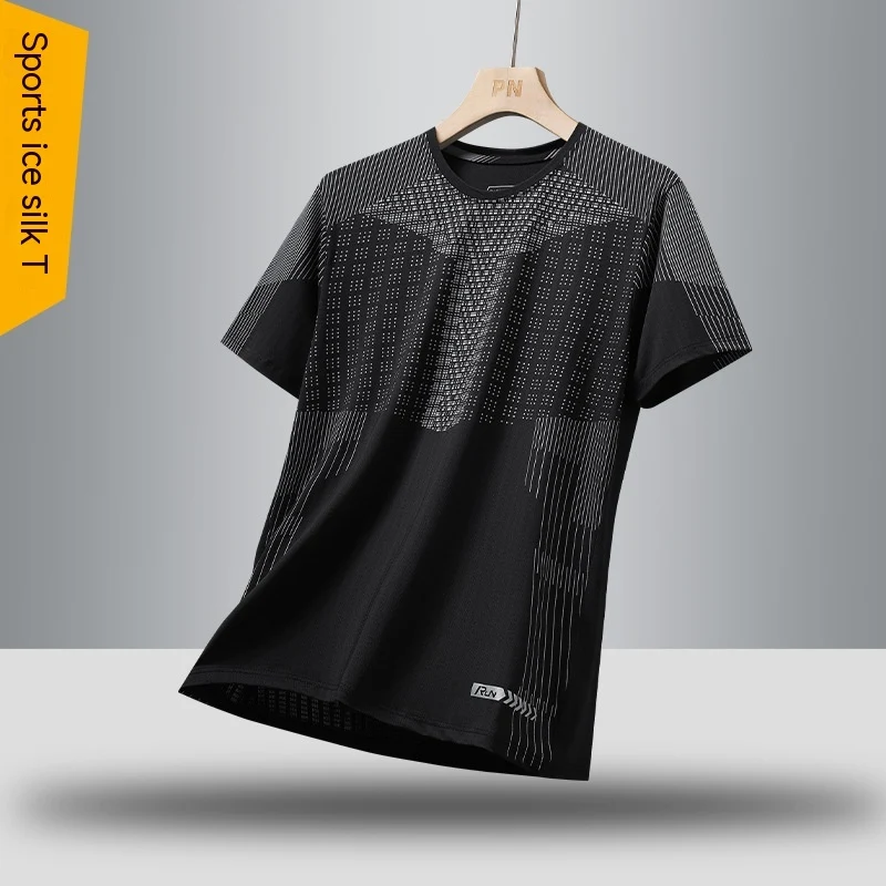 Camiseta Deportiva de Verano Delgada para Hombre Ice Silk Manga Corta Transpirable y Fresca Perfecta para el Calor