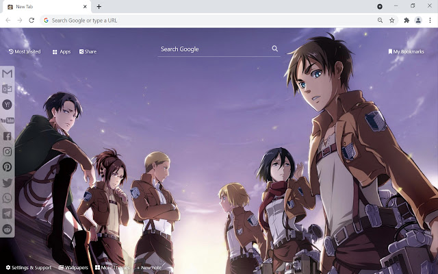 Attack On Titan Wallpaper New Tab