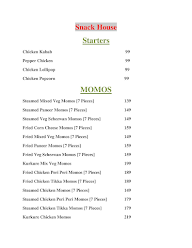 Chennai Snacks menu 1