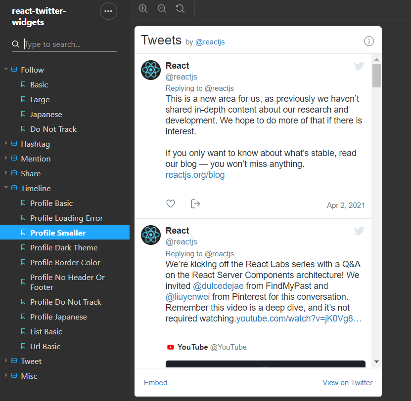 react-twitter-widget