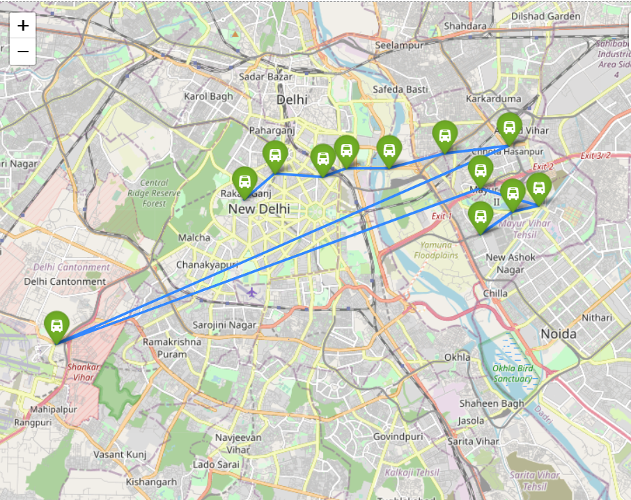 DTC 390 Bus Route map