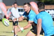 Handre Pollard of the Springboks during the South African Mens national rugby team training session at EG Jansen High School on September 01, 2017 in Johannesburg, South Africa. 