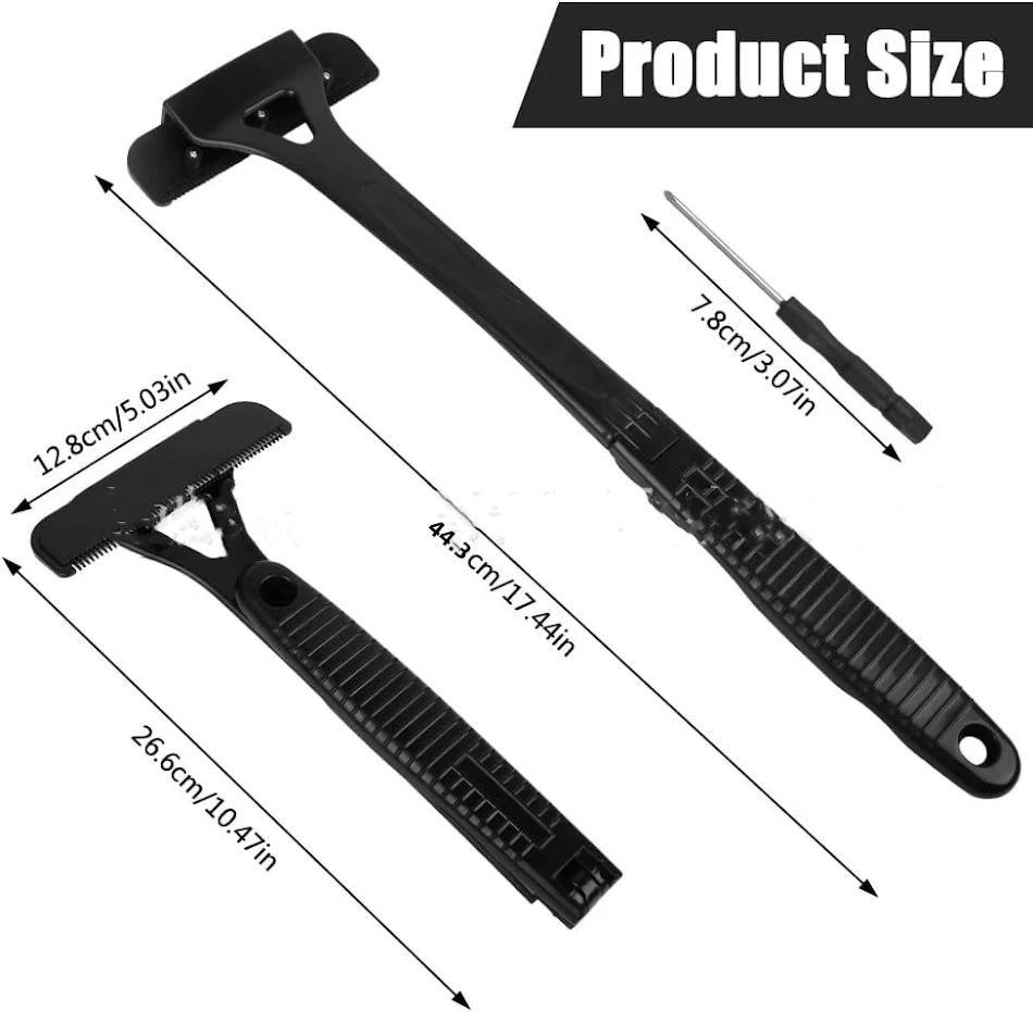 Handmatige haarkrabber met vervangbare mesjes, opvouwbaar, body shaver, voor lage rugpijn, perfect voor ontharen.