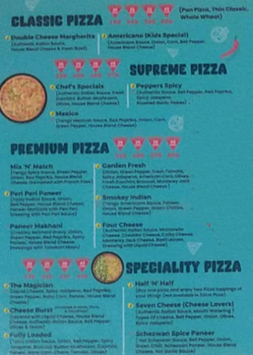 RP's Pizzeria menu 