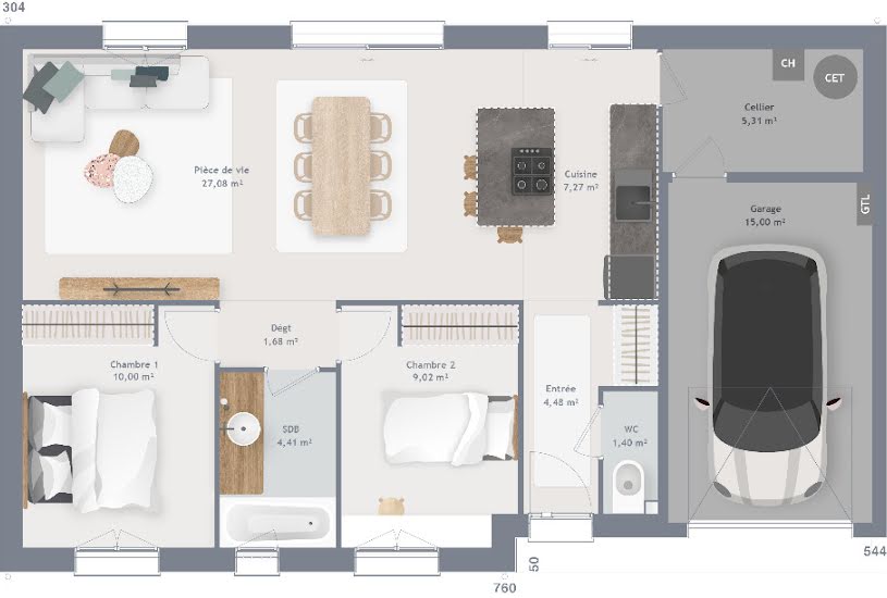  Vente Terrain + Maison - Terrain : 2 414m² - Maison : 70m² à Bellou-en-Houlme (61220) 