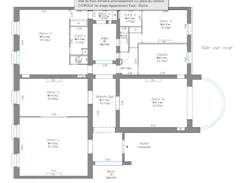 Location  appartement 5 pièces 237.9 m² à Paris 17ème (75017), 6 662 €