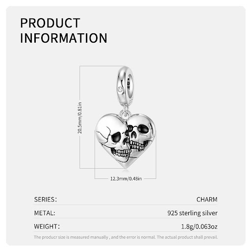 Title 1, Original Design Double Face Skull Pendant Sterl...