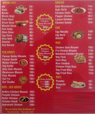 A M Foods menu 1