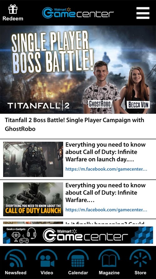 Android application Walmart GameCenter App screenshort
