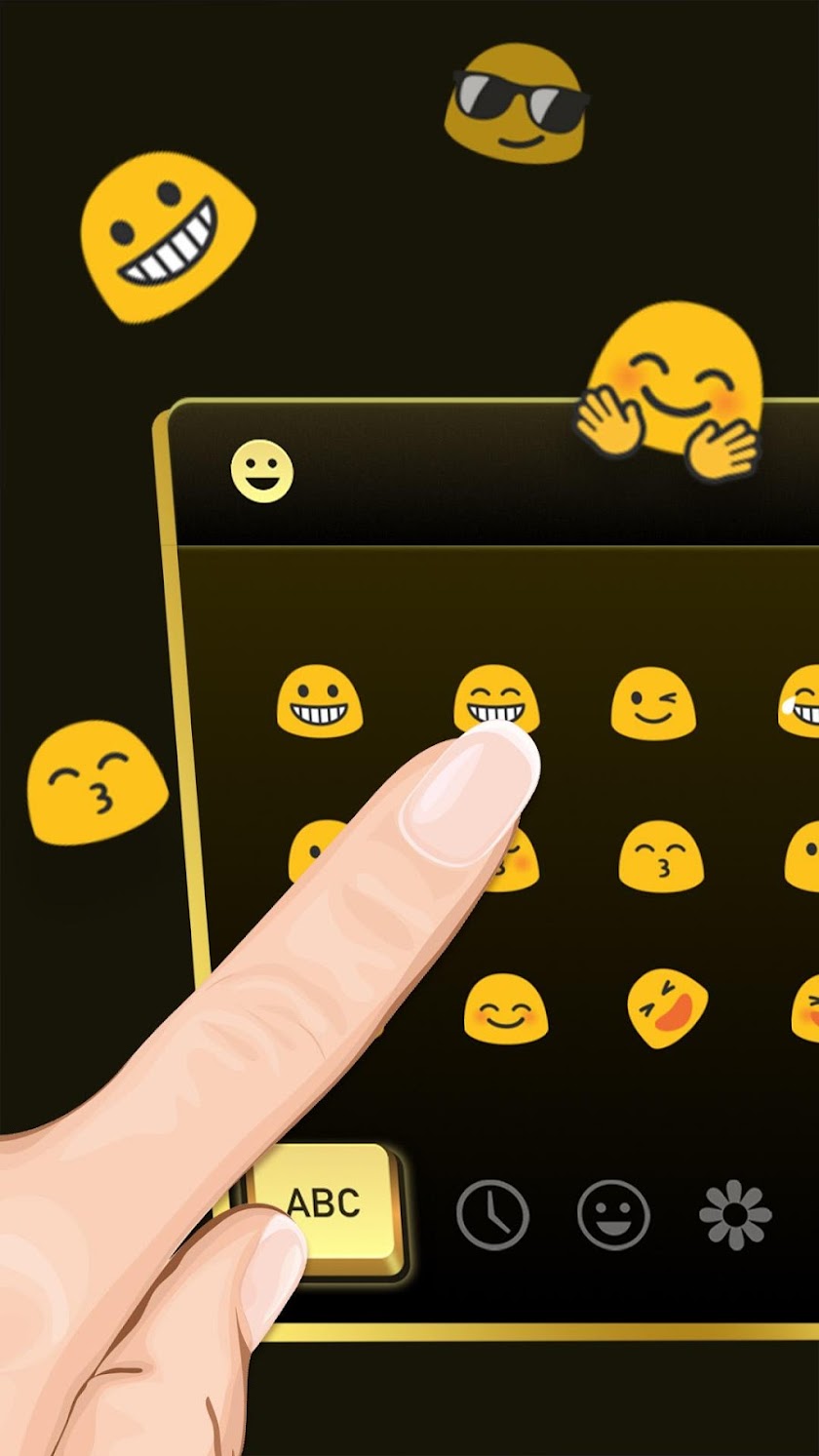 Gold Black Keyboard Theme Screen 3
