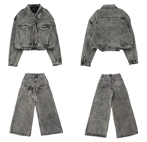 Title 12, Gray Denim Suit Mens Coat And Jeans, a stylish...