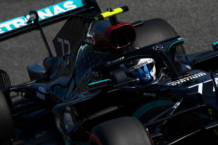 Valtteri Bottas of Finland driving the (77) Mercedes AMG Petronas F1 Team Mercedes W11 on track during practice for the F1 Grand Prix of Italy at Autodromo di Monza on September 04, 2020 in Monza, Italy.