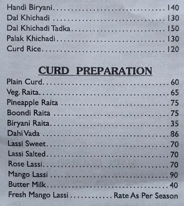 Satkar Veg Restaurant menu 