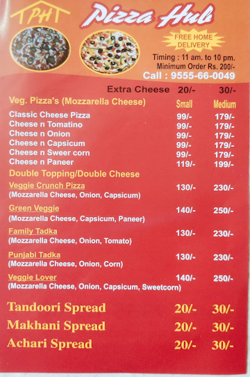 Pizza Hub menu 