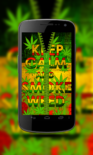 Rasta Weed Zipper Lock Screen