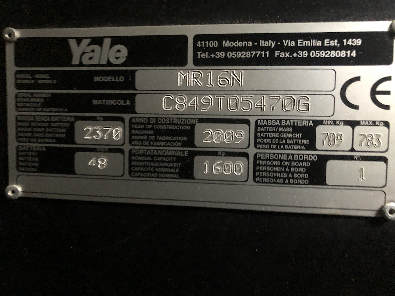 Picture of a YALE MR16N