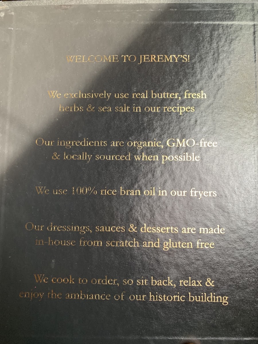 Gluten-Free at Jeremy's Farm to Table