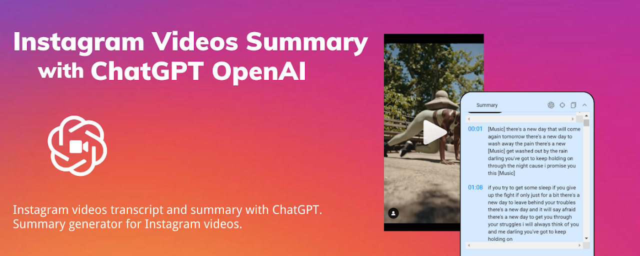 Instagram Videos Summary with ChatGPT OpenAI Preview image 1