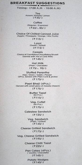 Vegi Art menu 