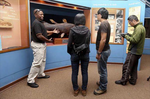 SHOWCASING PROVINCE: Top tour guide, Velile Ndlumbini, owner of Imonti Tours, shows tourists around the East London Museum Picture: FILE