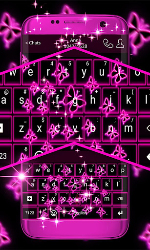 Neon Butterflies Keyboard