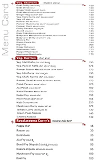 Kritunga Restaurant menu 1