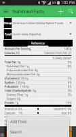 Nutritional Facts Screenshot