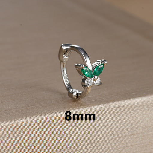 Title 9, Simple mini white zirconium butterfly fashion e...